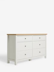 Chalk Malvern Paint Effect 6 Drawer Wide Chest of Drawers - Image 3 of 6