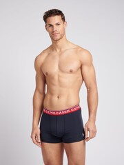 U.S. Polo Assn Blue Mens Highlight Boxers Briefs 3 Pack - Image 4 of 9