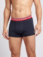 U.S. Polo Assn Blue Mens Highlight Boxers Briefs 3 Pack - Image 5 of 9