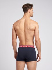 U.S. Polo Assn Blue Mens Highlight Boxers Briefs 3 Pack - Image 6 of 9