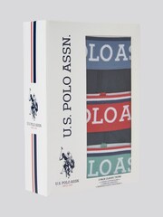 U.S. Polo Assn Blue Mens Highlight Boxers Briefs 3 Pack - Image 9 of 9
