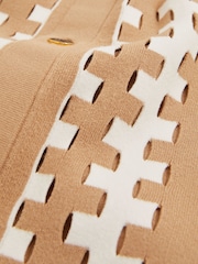 Reiss Camel/Off White Addington Geometric Cuban Collar Knit Shirt - Image 7 of 7