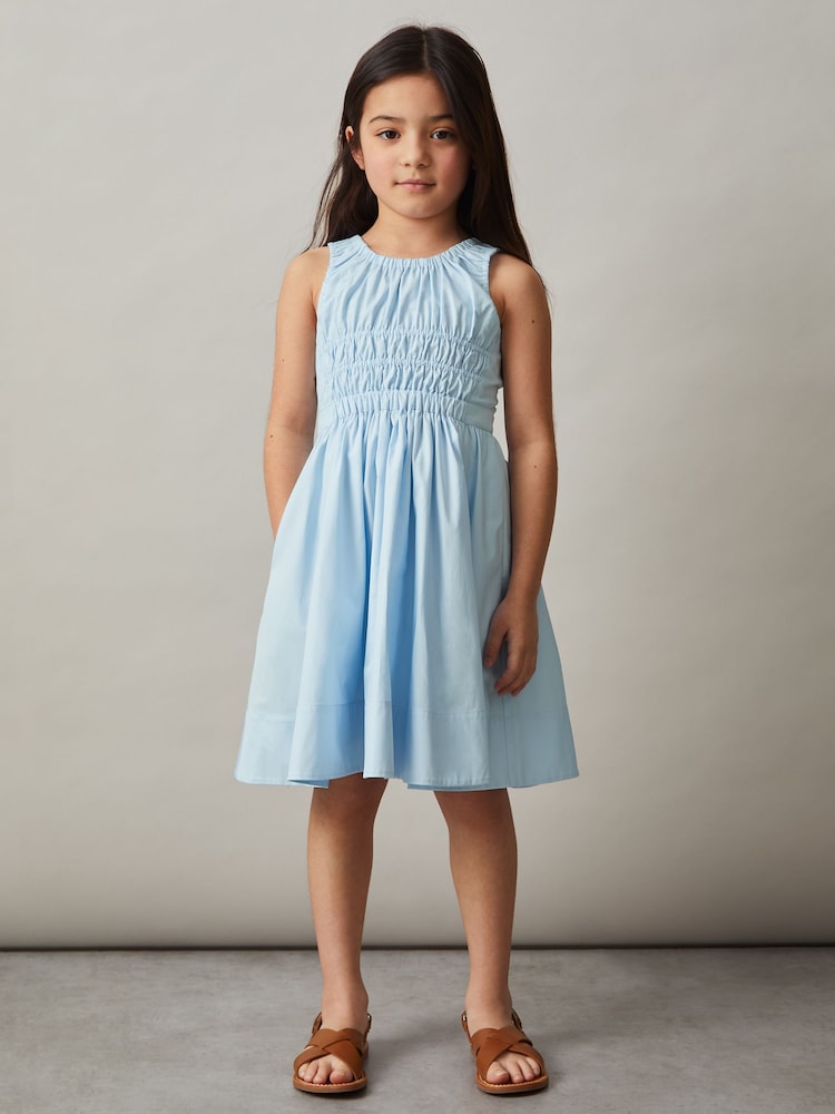 Reiss Anouk Cotton Shirred Sleeveless Dress - Imagen 1 de 4