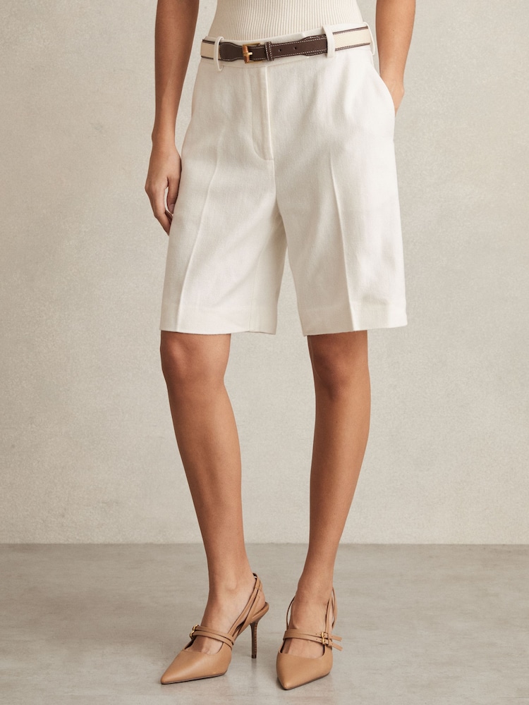 Reiss Devon Linen-Blend Bermuda Shorts - Image 4 of 7