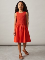 Reiss Annabella Cotton Shirred-Bodice Dress - Imagen 3 de 4