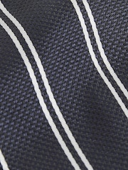 Reiss Navy Cirillo Silk Blend Stripe Tie - Image 4 of 4