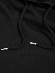 Reiss Black Holland Merino Wool Drawstring Hoodie - Image 5 of 5