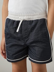 Reiss Navy/White Cano Teen Colourblock Piped Swim Shorts - Image 3 of 4