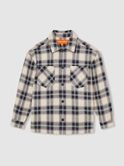Reiss Navy/Off White Endurance McLaren F1 Team Check Logo Overshirt - Image 1 of 6