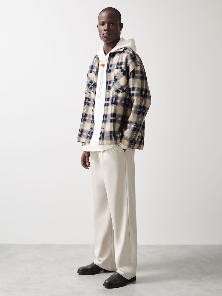 Reiss Navy/Off White Endurance McLaren F1 Team Check Logo Overshirt - Image 2 of 6