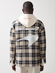 Reiss Navy/Off White Endurance McLaren F1 Team Check Logo Overshirt - Image 3 of 6