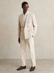 Reiss White Nate Cotton-Blend Jersey Cutaway-Collar Shirt - Image 3 of 7