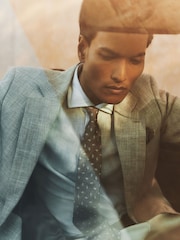 Reiss Tobacco Brown Marco Silk-Blend Mini-Floral Tie - Image 1 of 6