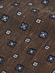 Reiss Tobacco Brown Marco Silk-Blend Mini-Floral Tie - Image 6 of 6