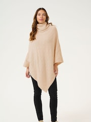 Kaffe KAlouie Rollneck Rib Knit Poncho - Image 2 of 4