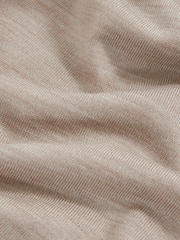 Reiss Wheat Melange Duchie Merino Wool Open Collar Polo Shirt - Image 6 of 6