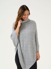 Kaffe KAlouie Rollneck Rib Knit Poncho - Image 1 of 5