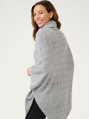 Kaffe KAlouie Rollneck Rib Knit Poncho - Image 2 of 5