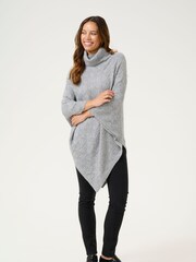 Kaffe KAlouie Rollneck Rib Knit Poncho - Image 3 of 5