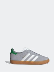 adidas Originals Grey Gazelle Lace Junior Trainers - Image 1 of 9