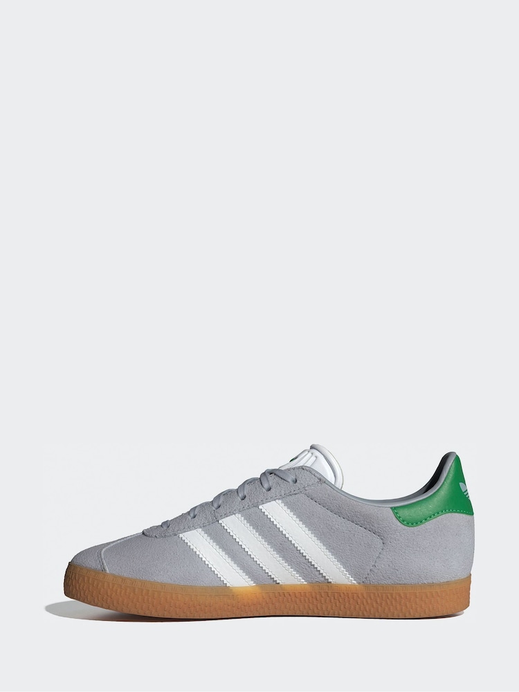 adidas Originals Grey Gazelle Lace Junior Trainers - Image 2 of 9
