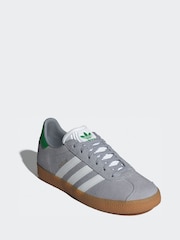adidas Originals Grey Gazelle Lace Junior Trainers - Image 3 of 9