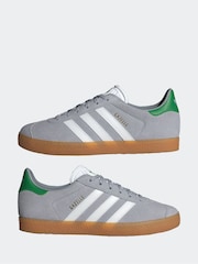 adidas Originals Grey Gazelle Lace Junior Trainers - Image 5 of 9