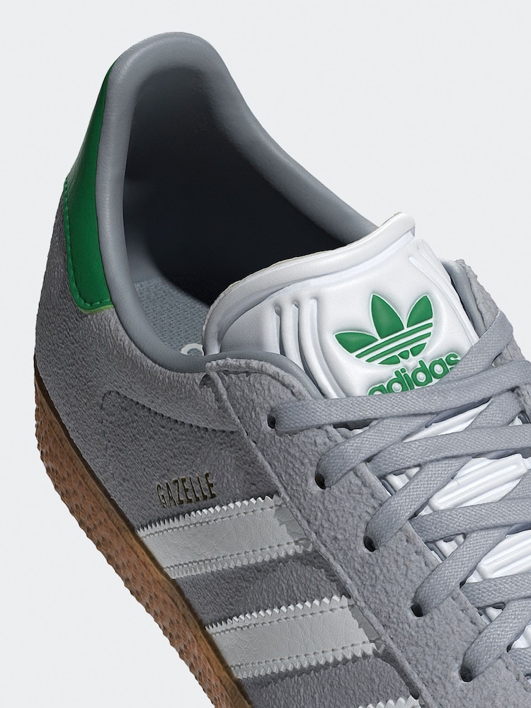 adidas Originals Grey Gazelle Lace Junior Trainers - Image 9 of 9