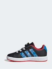adidas Black Grand Court Spider-Man Print Trainers - Image 2 of 9