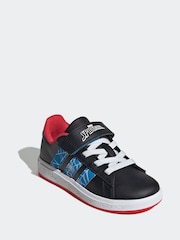 adidas Black Grand Court Spider-Man Print Trainers - Image 3 of 9