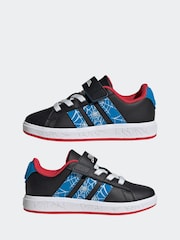 adidas Black Grand Court Spider-Man Print Trainers - Image 7 of 9