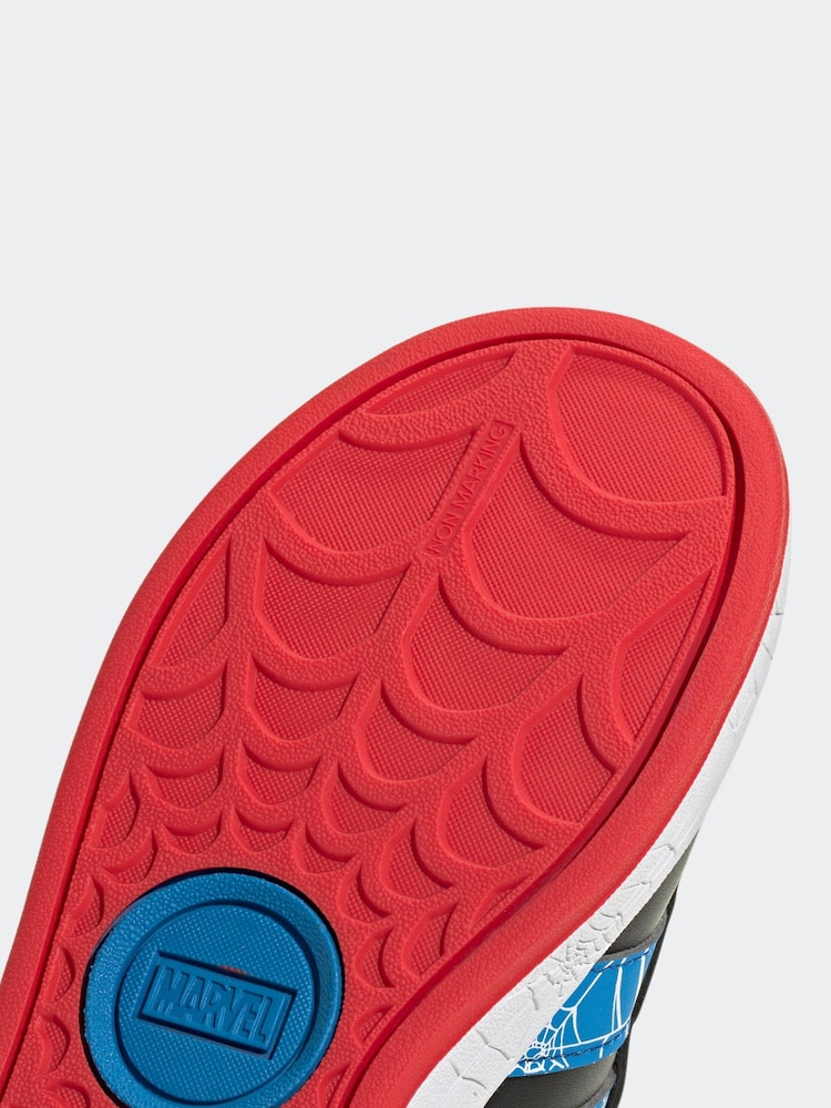 adidas Black Grand Court Spider-Man Print Trainers - Image 9 of 9