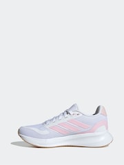 adidas White/Pink Runfalcon 5 Lace Running Junior Trainers - Image 2 of 9