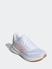 adidas White/Pink Runfalcon 5 Lace Running Junior Trainers - Image 3 of 9