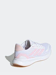 adidas White/Pink Runfalcon 5 Lace Running Junior Trainers - Image 4 of 9