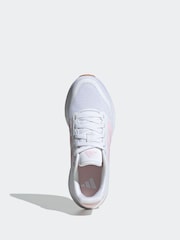 adidas White/Pink Runfalcon 5 Lace Running Junior Trainers - Image 6 of 9