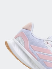 adidas White/Pink Runfalcon 5 Lace Running Junior Trainers - Image 8 of 9