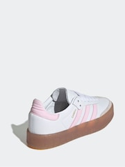 adidas Originals White/Pink Sambae Lace Junior Trainers - Image 2 of 9