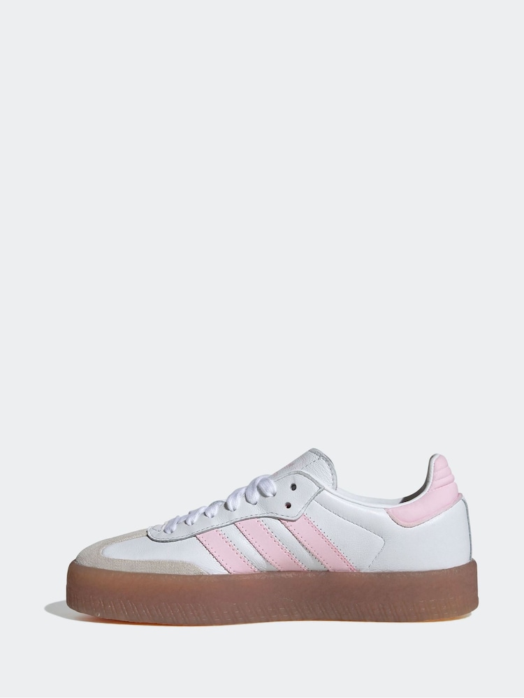Buy adidas Originals White/Pink Sambae Lace Junior Trainers from Next USA