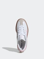 adidas Originals White/Pink Sambae Lace Junior Trainers - Image 6 of 9