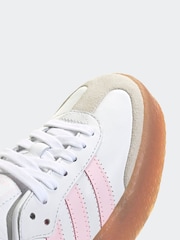 adidas Originals White/Pink Sambae Lace Junior Trainers - Image 8 of 9