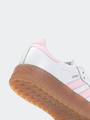 adidas Originals White/Pink Sambae Lace Junior Trainers - Image 9 of 9