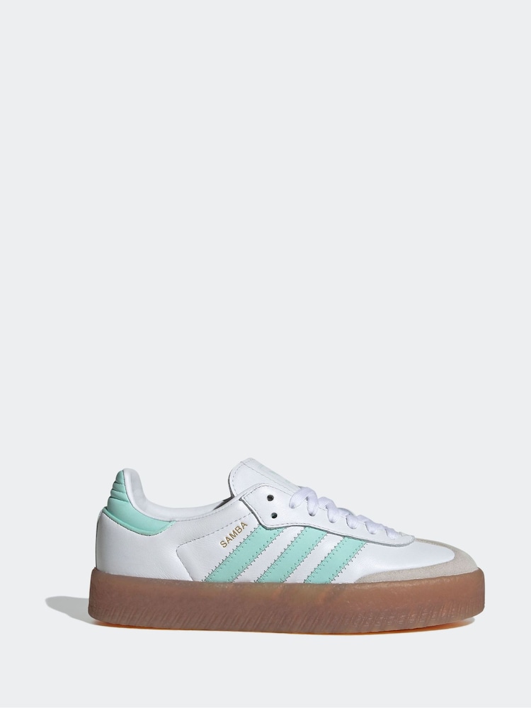 adidas Originals White Sambae Lace Junior Trainers - Image 1 of 9
