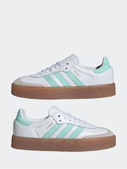 adidas Originals White Sambae Lace Junior Trainers - Image 5 of 9