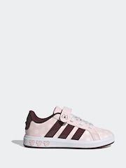 adidas Pink Disney Minnie Mouse Grand Court Elastic Lace Kids Trainers - Image 2 of 9