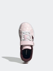 adidas Pink Disney Minnie Mouse Grand Court Elastic Lace Kids Trainers - Image 5 of 9