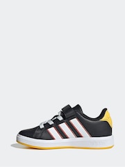 adidas Black Disney Mickey Mouse Grand Court Elastic Lace Kids Trainers - Image 2 of 9