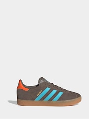 adidas Originals Brown Gazelle Lace Junior Trainers - Image 3 of 9