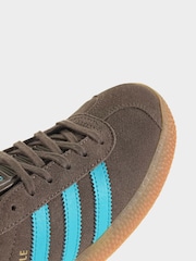 adidas Originals Brown Gazelle Lace Junior Trainers - Image 9 of 9