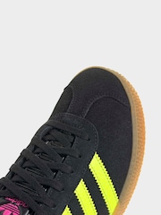 adidas Originals Black/Neon/Pink Gazelle Lace Junior Trainers - Image 9 of 9